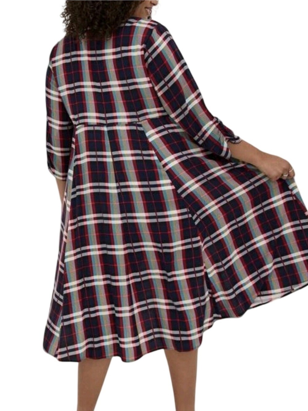 Torrid Maxi Kimono Duster Challis Plaid Red & Blue Plus Size 2 2X New - Picture 4 of 10
